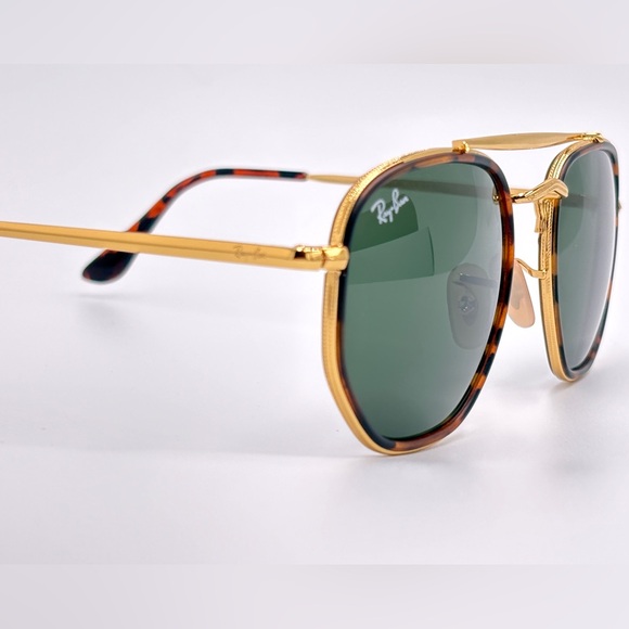 Ray-Ban Gold Marshal II Arista Frame Sunglasses Green G-15 Lenses RB3648M 52-145 - Picture 3 of 15